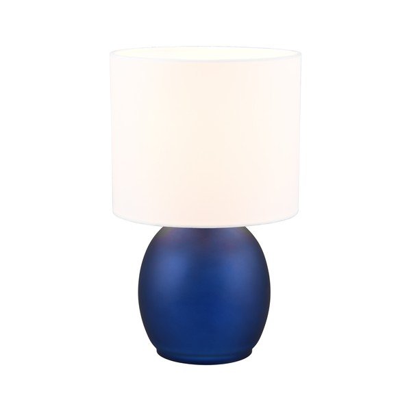 Valge-sinine laualamp tekstiilist varjuga (kõrgus 29 cm) Vela - Trio-image-2