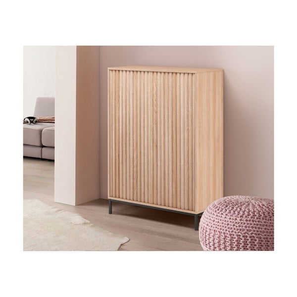 Naturaalset värvi tammedekoriga kapp 80x110 cm Celine - Støraa-image-4