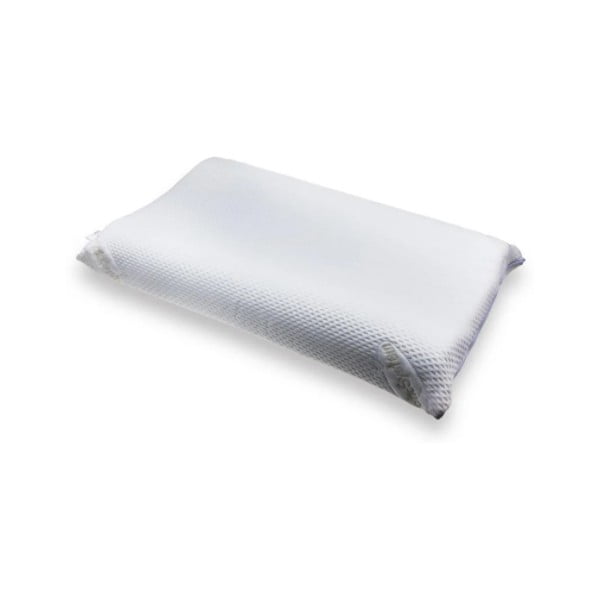 Bílý polštář s paměťovou pěnou ProSpánek Bio Wave, 42 x 72 cm