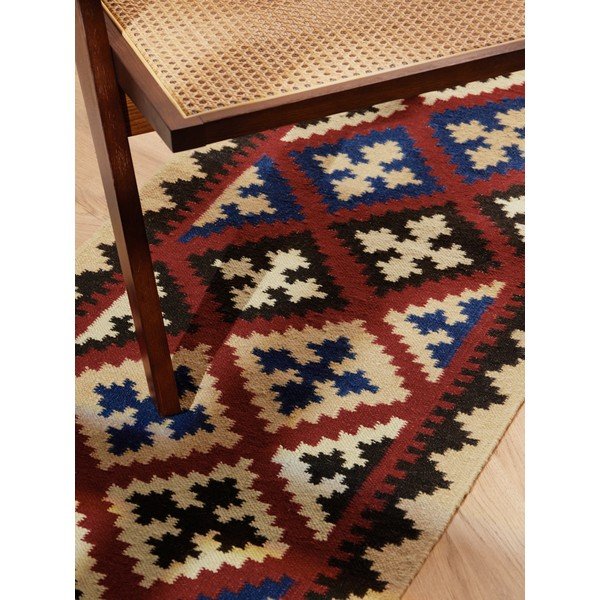 Punane käsitsi kootud kahepoolne villane vaip 60x190 cm Kamal Rami - Nouristan-image-3