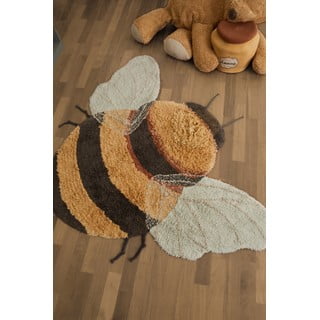 Kollane pestav käsitsi kootud puuvillane laste vaip 115x150 cm Bee - Lorena Canals