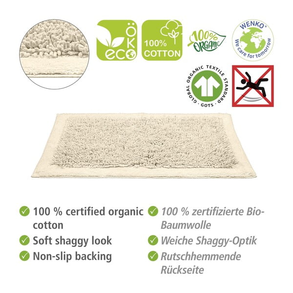 Kreemikas tekstiilist vannimatt 60x90 cm Sidyma - Wenko-image-3