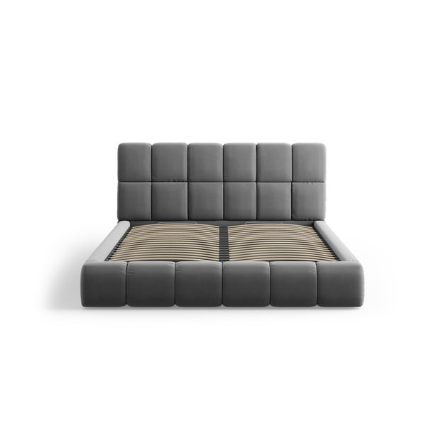 Hall polsterdatud sametist kaheinimesevoodi koos voodipõhja ja panipaigaga 180x200 cm Bellis - Micadoni-image-3