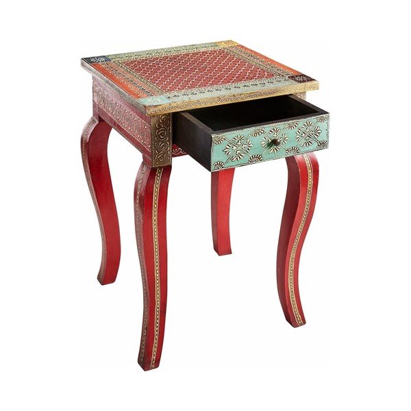 Červený odkládací stolek z mangového dřeva Støraa Vito-image-2