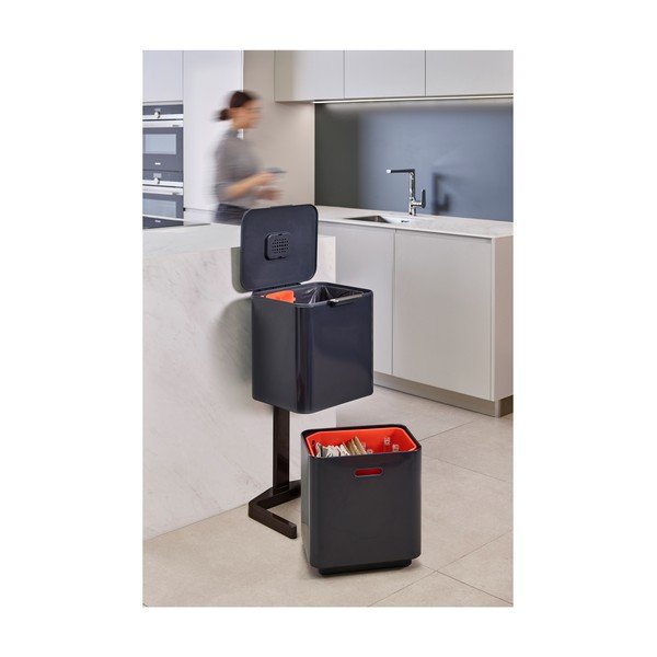 Grafitově šedý koš na tříděný odpad Joseph Joseph Totem Max, 60 l-image-1