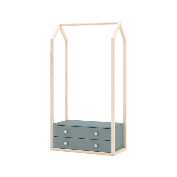 Hallikasroheline avatud laste kapp 80x170x40 cm Esteban – Marckeric-image-3