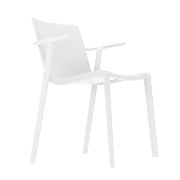 Sada 2 bílých zahradních židlí s područkami Resol Kat