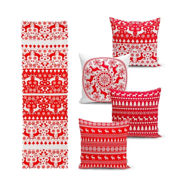 Komplekt 4 jõulupadjakatet ja lauajooksikut jõuludeks - Minimalist Cushion Covers