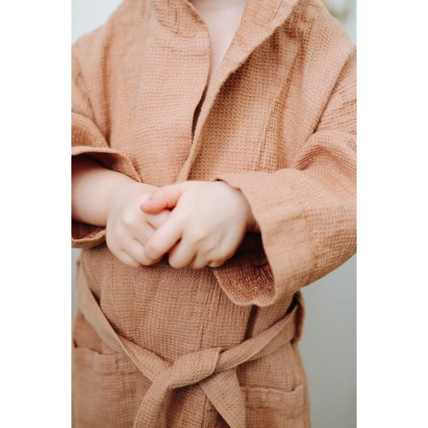 Laste oranž linane pesumantel Nature, suurus 122 - 128 - Linen Tales-image-4