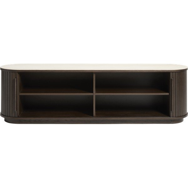 Tumeda naturaalse keraamilise pealispinnaga telekaalus 180x50x40 cm Enna - Unique Furniture-image-1