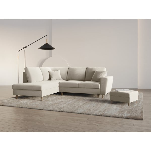 Beež sametist panipaigaga nurgadiivanvoodi (vasak nurk/"L"-kujuline) Kyoto - Cosmopolitan Design-image-2