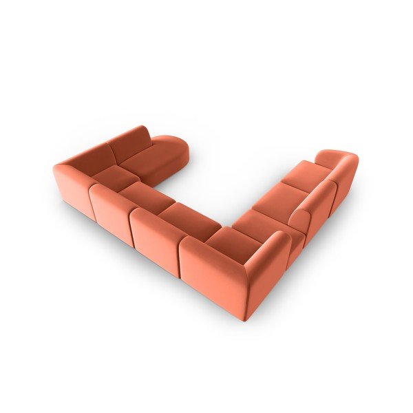 Roosa sametist nurgadiivan (vasak nurk/"U"-kujuline) Paolo - Milo Casa-image-3