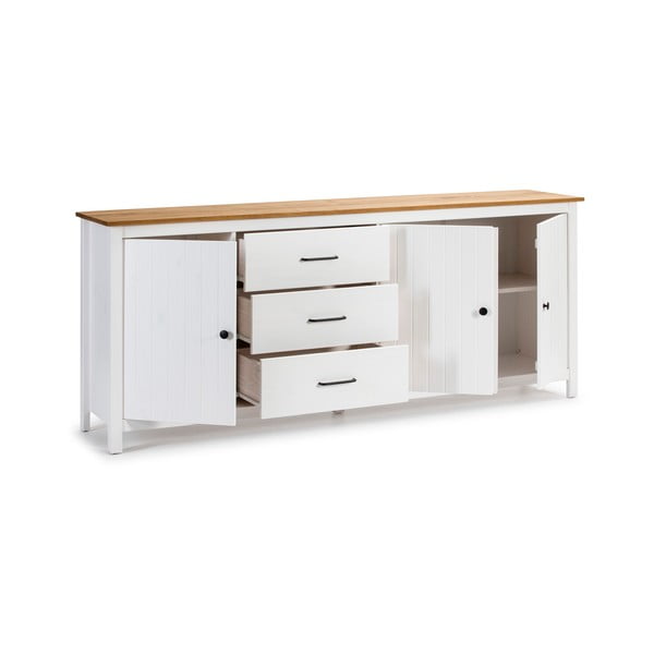 Valge männipuidust kummut 190x80 cm Miranda – Marckeric-image-4