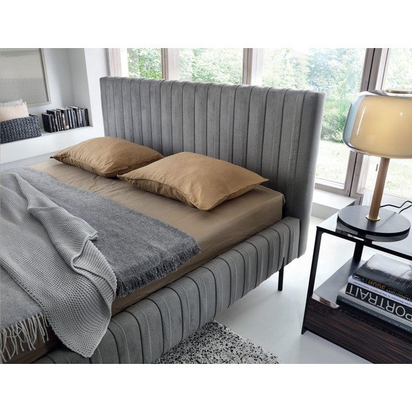 Hall polsterdatud kaheinimesevoodi koos panipaiga ja voodipõhjaga 140x200 cm Plissa - ELTAP-image-3