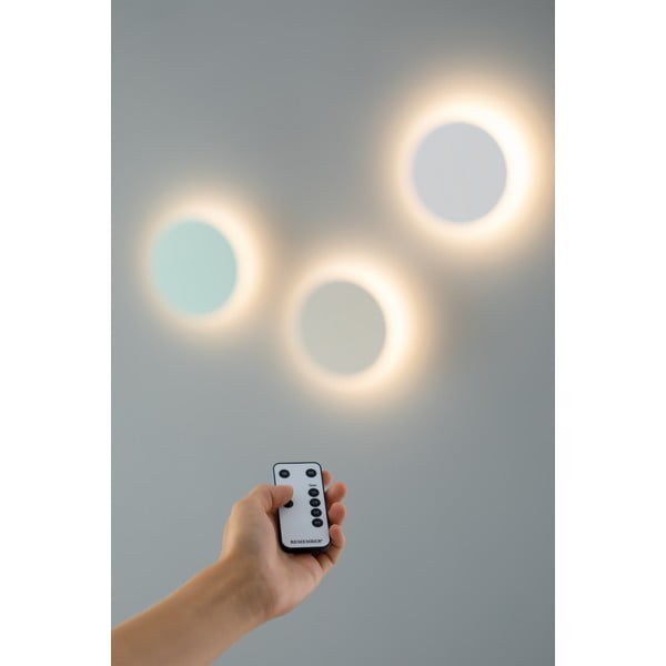 Helekollane LED seinavalgusti USB-taimeriga/kaugjuhtimispuldiga ø 19 cm Dot - Remember-image-4