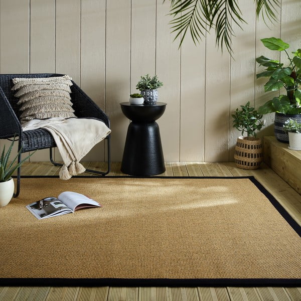 Must-helepruun sise- ja välisvaip 120x170 cm Sisal Look - Flair Rugs-image-1