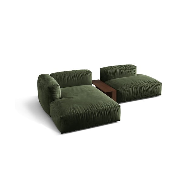 Roheline bukleekangast modulaarne nurgadiivan (vasak nurk) Martina - Micadoni Home-image-2