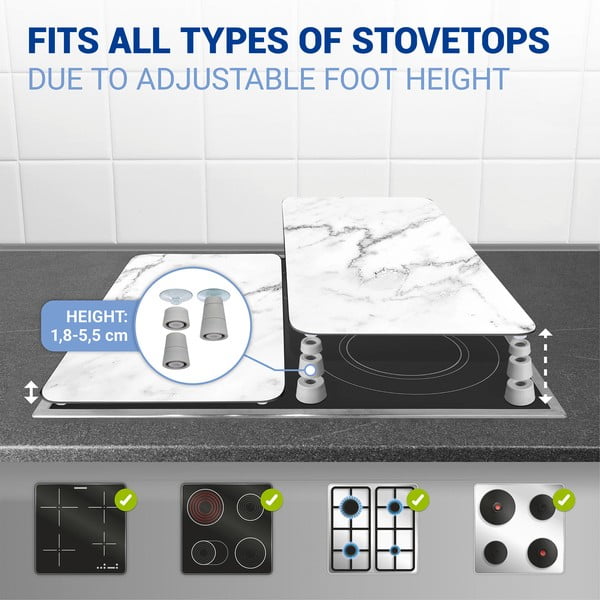 Klaasist pliidikatte komplekt 2 tk, 52 x 30 cm Marble - Wenko-image-4
