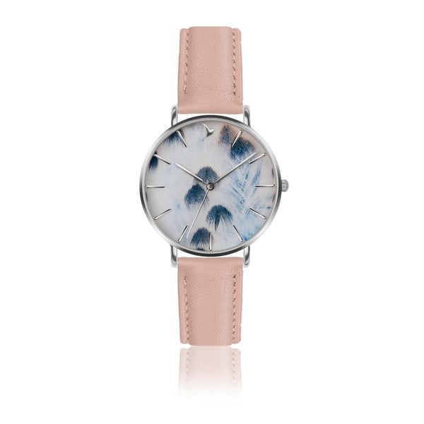 Dámské hodinky s páskem růžovozlaté barvy z pravé kůže Emily Westwood Feather