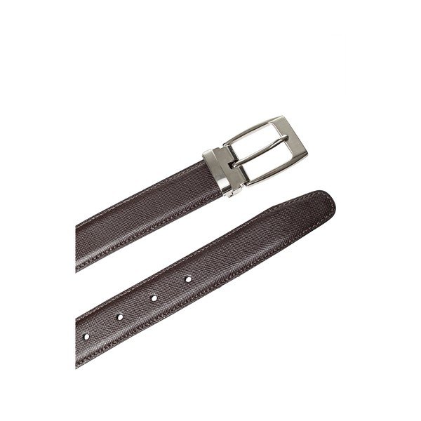 Tmavě hnědý kožený pánský pásek Ferruccio Laconi Arv, délka 100 cm-image-1