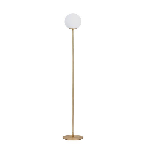 Valge/kuldne põrandalamp klaasist varjuga (kõrgus 155 cm) Brisia - Kave Home