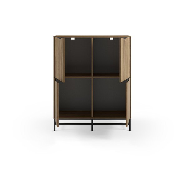 Must/naturaalse tammega kapp 98x120x40 cm Aiden - Marckeric-image-2