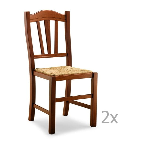 Sada 2 dřevěných jídelních židlí Castagnetti Classico