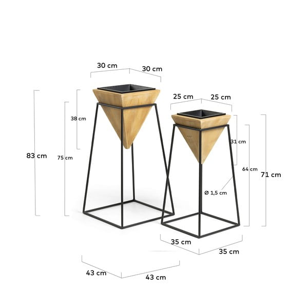 Puit lillepoti katted komplektis  2 tk Star – Kave Home-image-2