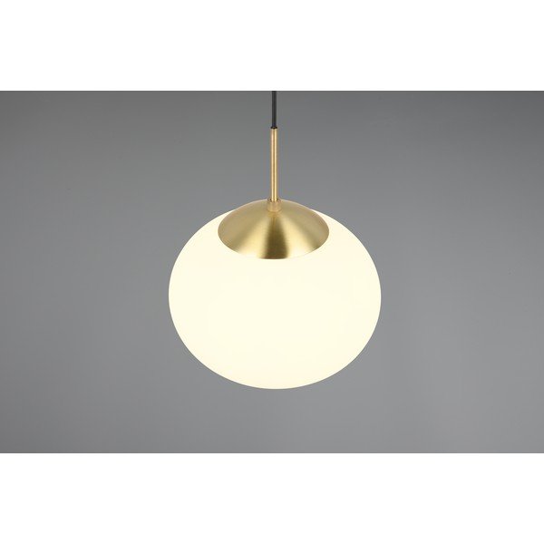 Valge-kuldne rippvalgusti klaasist varjuga ø 30 cm Fomento - Trio-image-2