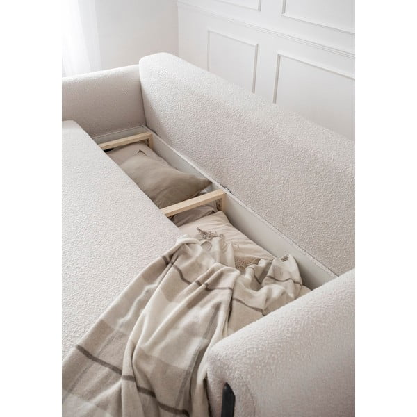 Beež-kreem muudetav/koos panipaigaga bouclé‑tekstiilist diivan, 244 cm Arcadova – ELTAP-image-4