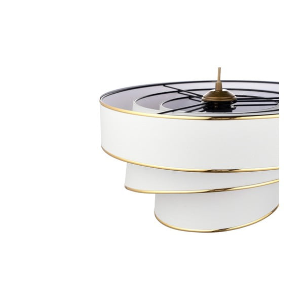 Valge-kuldne rippvalgusti tekstiilist varjuga ø 40 cm Couper - Opviq lights-image-2