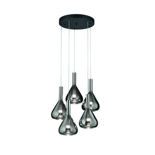 Must LED rippvalgusti klaasist varjuga ø 55 cm Cipera - CINQUE