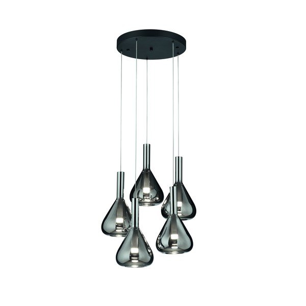 Must LED rippvalgusti klaasist varjuga ø 55 cm Cipera - CINQUE-image-1