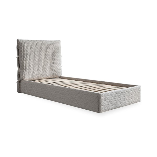 Beež polsterdatud üheinimesevoodi koos voodipõhja ja panipaigaga 90x200 cm Sleepy Luna - Miuform-image-2