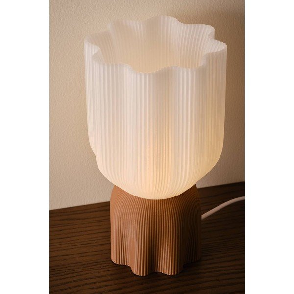 Valge/pruun plastmassist laualamp (kõrgus 27 cm) Camier - Jotex-image-3