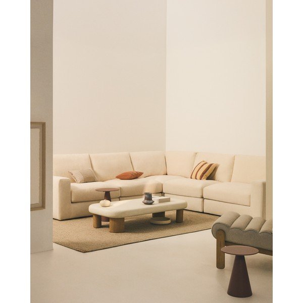 Beež šenillist nurgadiivan (muudetava nurgaga/L-kujuline) Alea - Kave Home-image-1