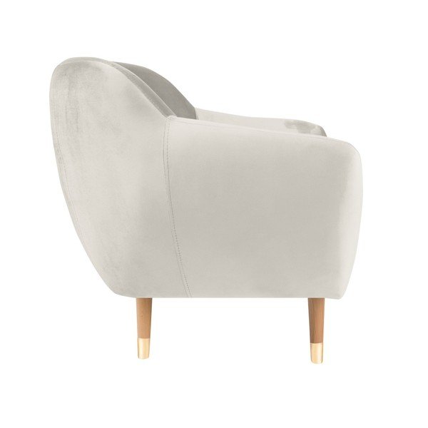 Kreemjas sametist tugitool Benito - Mazzini Sofas-image-3