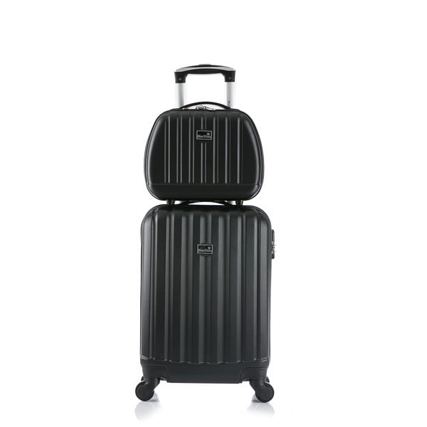 Černý cestovní kufr s příručním zavazadlem Blue Star Prague, 47 l