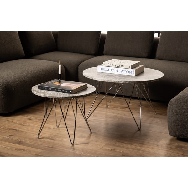 Hall marmoridekooriga ümmargune diivanilaud ø 80 cm Prunus - Actona-image-3