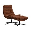 Pruun pöörlev šenillist tool koos jalatoega Kube - WOOOD