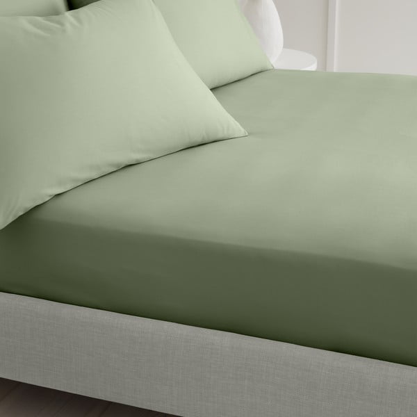 Roheline perkal-puuvillane voodilina 150x200 cm Cotton Percale - Bianca-image-1