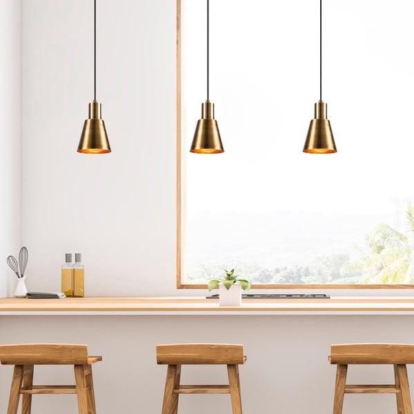 Must-kuldne rippvalgusti ø 14 cm Kem - Opviq lights-image-1