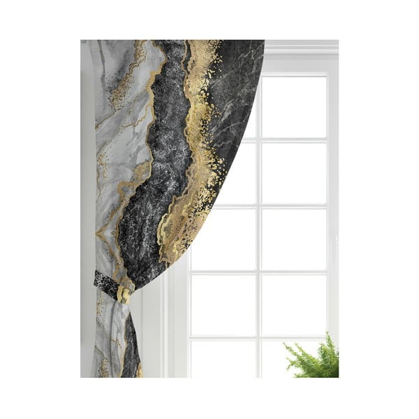 Mustad ja kuldsed kardinad 2 tk 140x260 cm komplektis - Mila Home-image-2