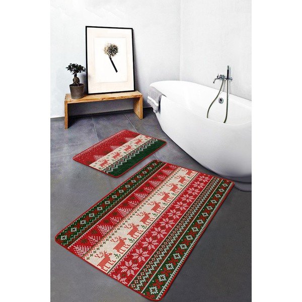 Sametist vannitoamatid komplektis 2 tükki 60x100 cm Meryy Christmas - Mila Home-image-2