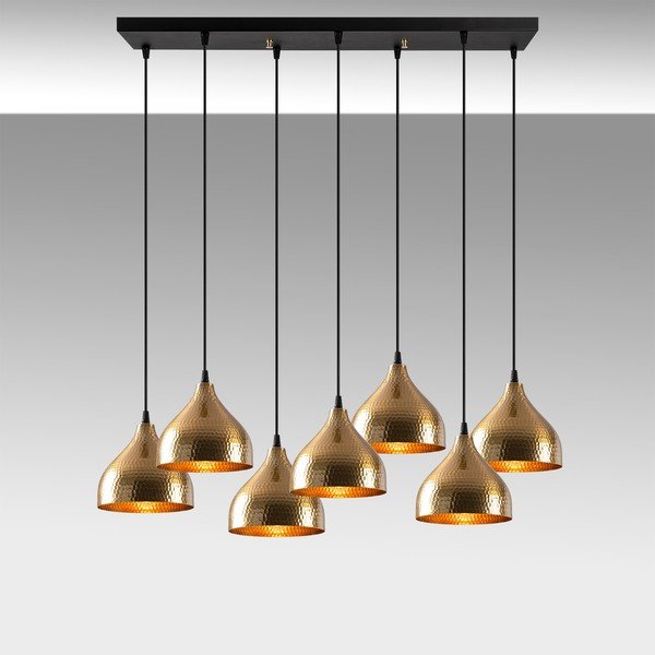 Must-kuldne rippvalgusti metallist varjuga Tattoo - Opviq lights-image-4