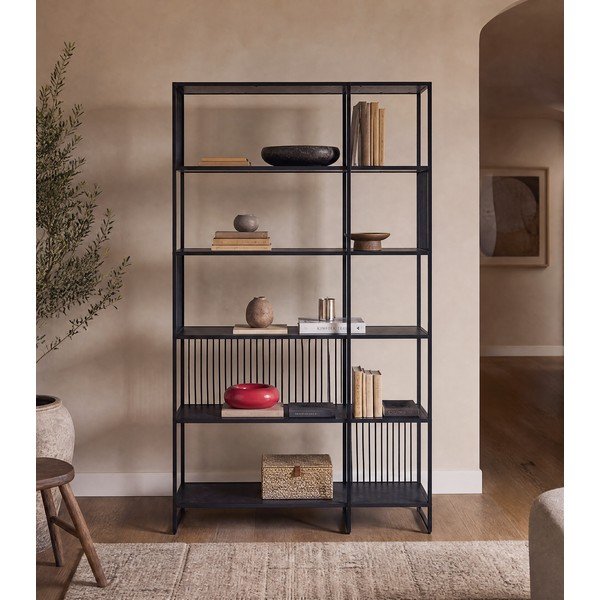 Must raamaturiiul 120x185x35 cm Strington - Actona-image-3