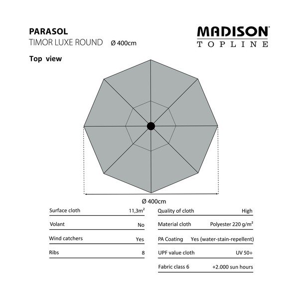 Roheline päikesevarju ø 400 cm Timor - Madison-image-2