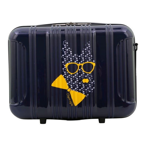 Tmavě modrý příruční kufr LULU CASTAGNETTE Dog, 17 l