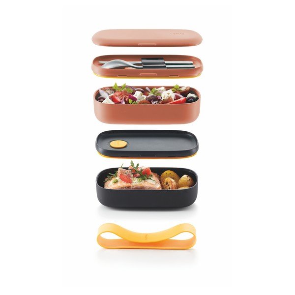 Oranžovo-černý obědový box Lékué To Go-image-1