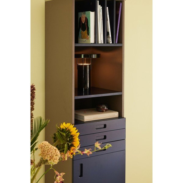 Tumesinine-hall saarepuidust raamaturiiul 45x177 cm Study - Hübsch-image-1